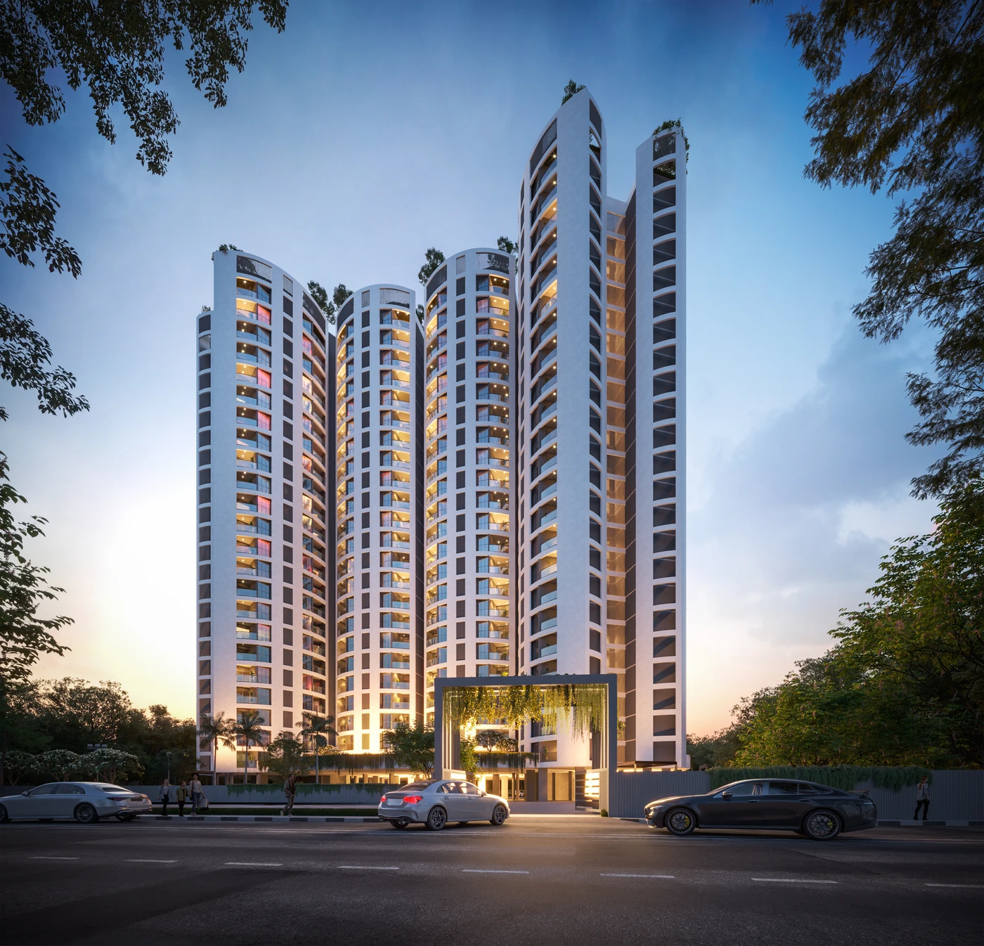 Exterior render by Archlane: entrance