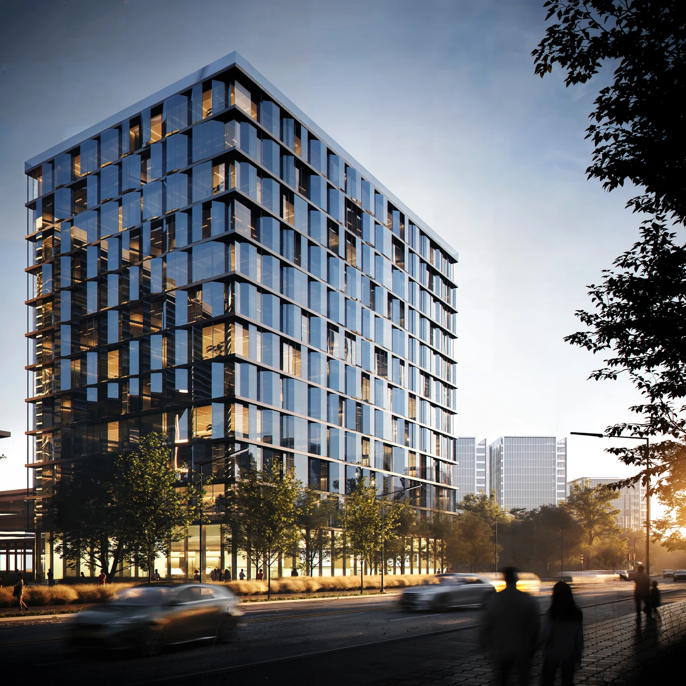 Exterior render by Archlane: office exterior