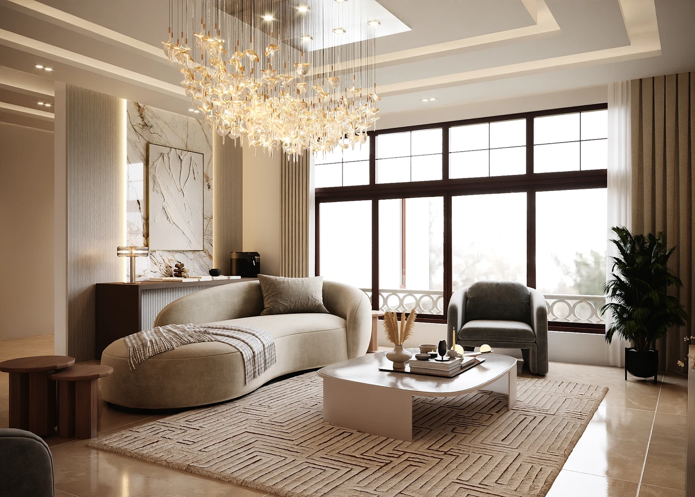 Interior render by Archlane: living room