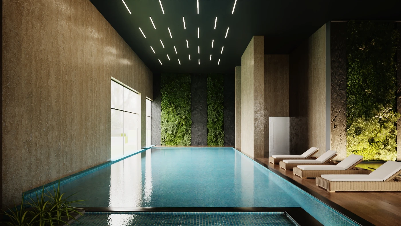 Interior render by Archlane: pool